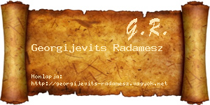 Georgijevits Radamesz névjegykártya
